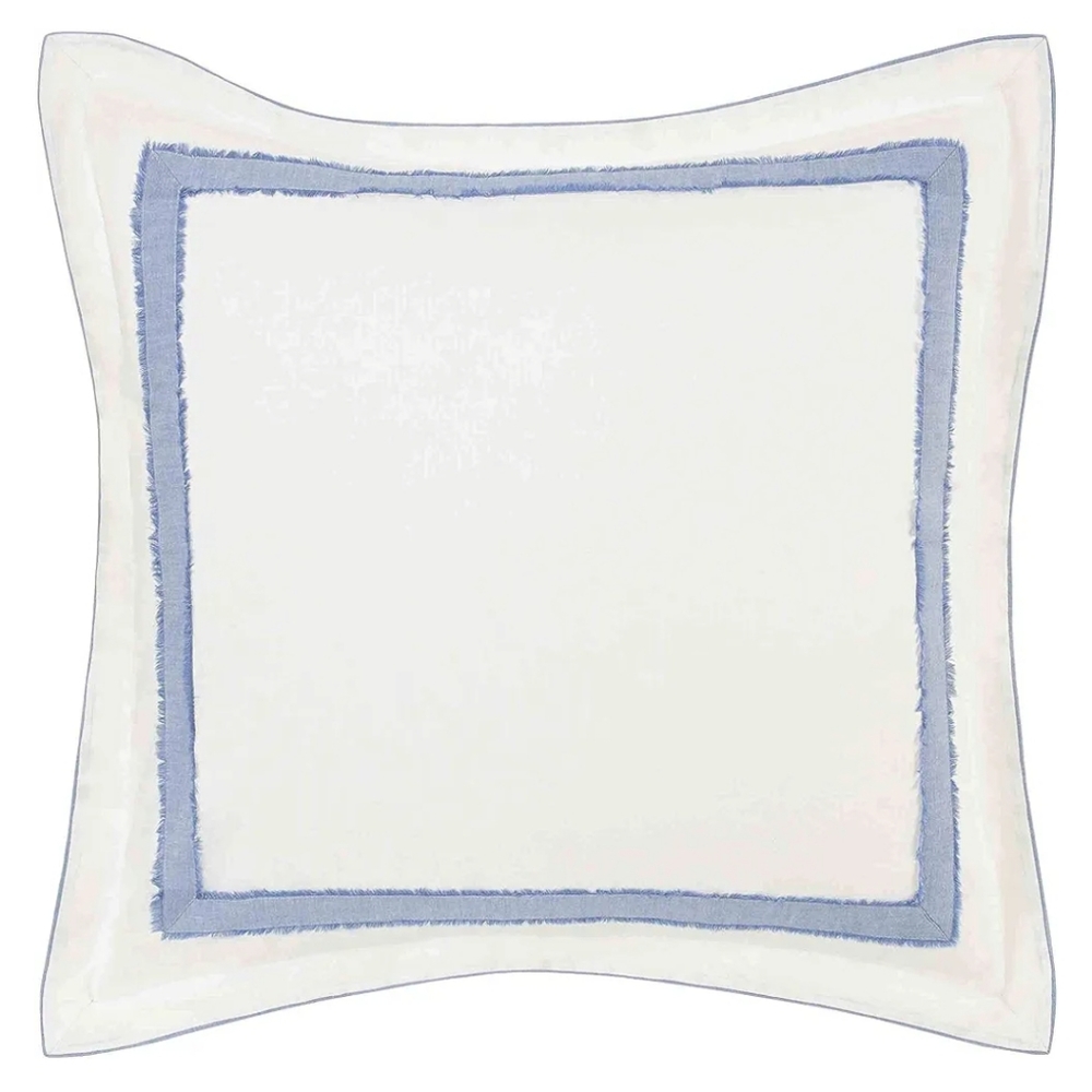 Laura Ashley Mila European Square Pillow Covers (2 available)White  Ramie/Cotton